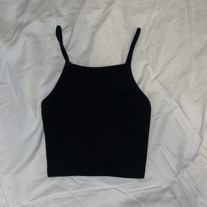 Black Backless Crop Top